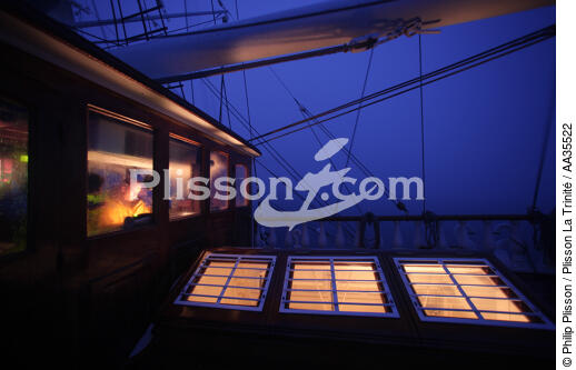A bord du Belem - © Philip Plisson / Plisson La Trinité / AA35522 - Nos reportages photos - Nuit