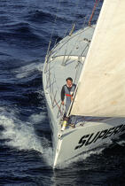 Alain Gautier on Bagage Superior © Philip Plisson / Plisson La Trinité / AA35578 - Photo Galleries - Sailing Race