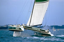 The catamaran Formule Tag © Philip Plisson / Plisson La Trinité / AA35654 - Photo Galleries - Multihull
