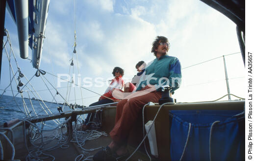 Gilles Gahinet, winner of the 1979 Transat double with Eugene Riguidel on VSD [AT] - © Philip Plisson / Plisson La Trinité / AA35657 - Photo Galleries - Sailing Race