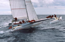 Ker Cadelac II © Philip Plisson / Plisson La Trinité / AA35668 - Photo Galleries - Ocean racing trimaran
