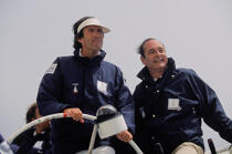 Marc Pajot and Jacques Chirac on the america class Ville de Paris © Philip Plisson / Plisson La Trinité / AA35692 - Photo Galleries - Racing