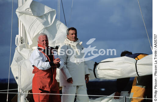 Costantini and Gilles Eric Tabarly on Pen Duick II - © Philip Plisson / Plisson La Trinité / AA35707 - Photo Galleries - Sailing Race