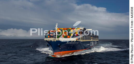 Le porte conteneur Marco Polo - © Philip Plisson / Plisson La Trinité / AA35938 - Nos reportages photos - Porte-conteneurs