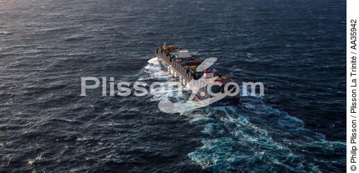 Le porte conteneur Marco Polo - © Philip Plisson / Plisson La Trinité / AA35942 - Nos reportages photos - Site [29]