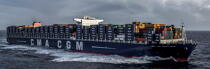 The container door Marco Polo © Philip Plisson / Plisson La Trinité / AA35948 - Photo Galleries - Containership