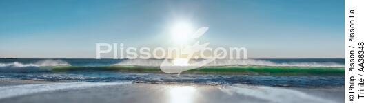 La plage d'Erdeven - © Philip Plisson / Plisson La Trinité / AA36348 - Nos reportages photos - Panoramique horizontal