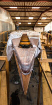 Restore 12 meters JI France in shipyard Vilaine Arzal. © Philip Plisson / Plisson La Trinité / AA36674 - Photo Galleries - Racing monohull
