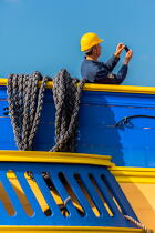 La pose de la mâture de l'Hermione à rochefort © Philip Plisson / Plisson La Trinité / AA37020 - Nos reportages photos - Elément d'un bateau