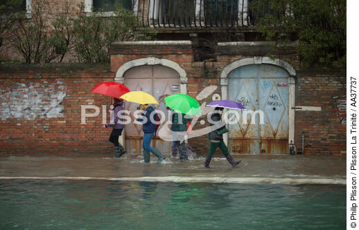 High tide in Venice - © Philip Plisson / Plisson La Trinité / AA37737 - Photo Galleries - Italy