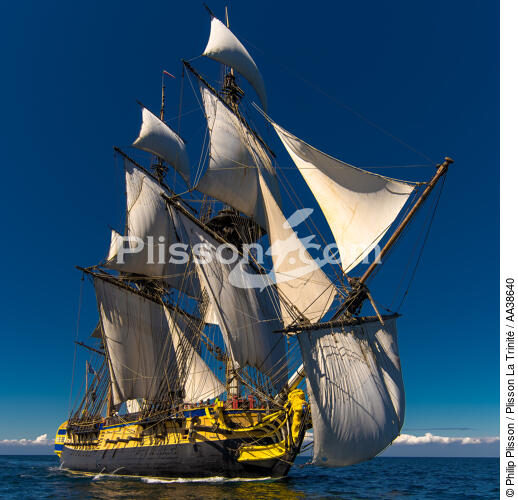 L'Hermione en navigation - © Philip Plisson / Plisson La Trinité / AA38640 - Nos reportages photos - Bateau