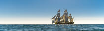 © Philip Plisson / Plisson La Trinité / AA38645 L'Hermione at sea - Photo Galleries - Horizontal panoramic