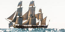 © Philip Plisson / Plisson La Trinité / AA38669 L'Hermione en navigation - Nos reportages photos - Grand voilier