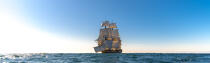 © Philip Plisson / Plisson La Trinité / AA38646 L'Hermione at sea - Photo Galleries - Horizontal panoramic