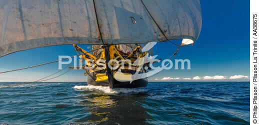 L'Hernione en navigation - © Philip Plisson / Plisson La Trinité / AA38675 - Nos reportages photos - Bateau