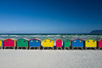 © Philip Plisson / Plisson La Trinité / AA38883 Muizenberg beach - Nos reportages photos - Cabine de plage