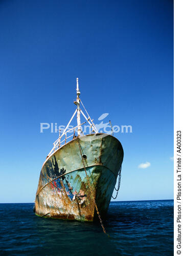 Epave d'un cargo échoué sur l'île de la Dominique. - © Guillaume Plisson / Plisson La Trinité / AA00323 - Photo Galleries - Blue sky