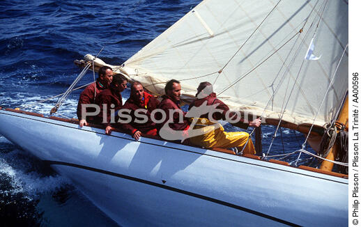 Equipage en manoeuvre sur un voilier. - © Philip Plisson / Plisson La Trinité / AA00596 - Nos reportages photos - Personnage