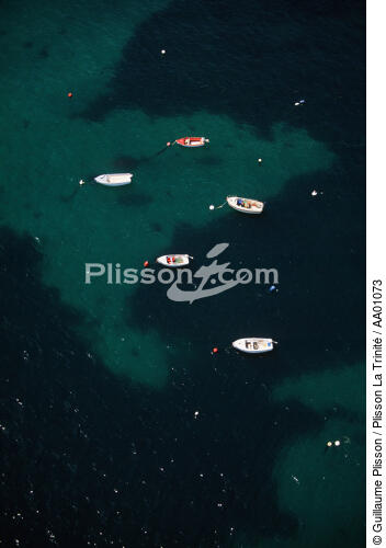 Vue aérienne de barques au mouillage. - © Guillaume Plisson / Plisson La Trinité / AA01073 - Nos reportages photos - Flotte