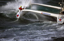 Laurent Bourgnon sur la Route du Rhum. © Guillaume Plisson / Plisson La Trinité / AA01134 - Photo Galleries - Storm at sea