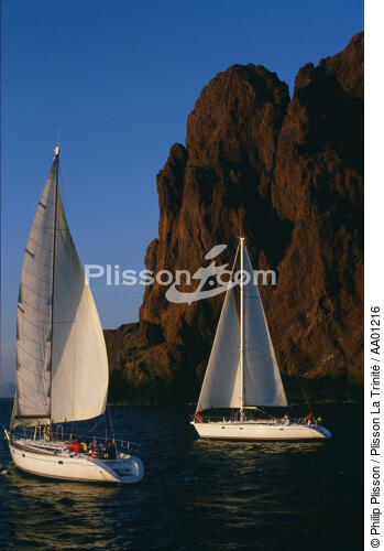 Monocoques de croisière en Corse. - © Philip Plisson / Plisson La Trinité / AA01216 - Photo Galleries - Cruise