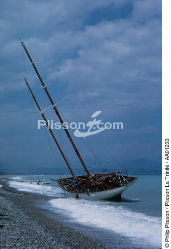 Bateau de croisière sur une plage. - © Philip Plisson / Plisson La Trinité / AA01233 - Nos reportages photos - Termes divers