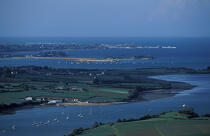 Vue aérienne de la rivière de Penzé. © Philip Plisson / Plisson La Trinité / AA01621 - Nos reportages photos - Bretagne