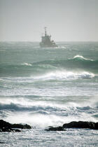 L'Abeille-Flandre dans la tempête près de Ouessant. © Philip Plisson / Plisson La Trinité / AA01770 - Nos reportages photos - Mer d'Iroise