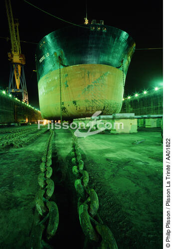 Proue du Pierre LD au chantier de Brest. - © Philip Plisson / Plisson La Trinité / AA01822 - Photo Galleries - Maritime transport