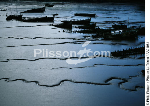 Cimetière marin sur le Blavet. - © Philip Plisson / Plisson La Trinité / AA01984 - Photo Galleries - Low tide
