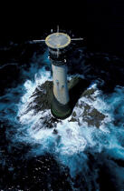 Wolf Rock lighthouse in England. © Philip Plisson / Plisson La Trinité / AA02237 - Photo Galleries - Great Britain Lighthouses