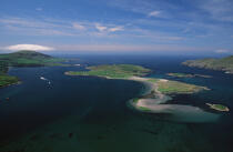 Vue aérienne de Valencia Island. © Philip Plisson / Plisson La Trinité / AA02382 - Nos reportages photos - Irlande, l'île verte