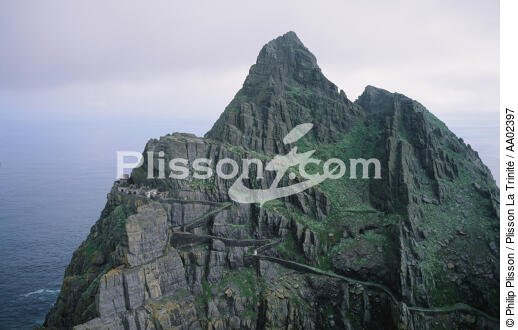 Skellig Michael en Irlande. - © Philip Plisson / Plisson La Trinité / AA02397 - Nos reportages photos - Ile [Irl]