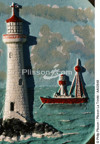 Gravure d'un phare. - © Philip Plisson / Plisson La Trinité / AA02648 - Nos reportages photos - Enseigne