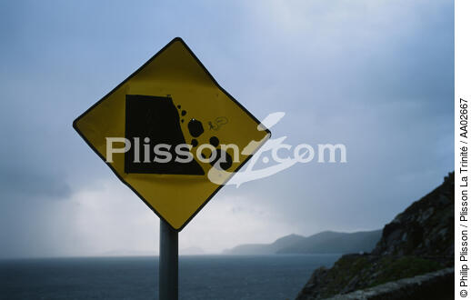 Panneau signalétique (Dingle Peninsula). - © Philip Plisson / Plisson La Trinité / AA02667 - Photo Galleries - Ireland, the green island