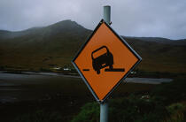 Panneau signalétique. © Philip Plisson / Plisson La Trinité / AA02669 - Nos reportages photos - Irlande, l'île verte