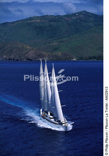 Le Ponant aux Antilles - © Philip Plisson / Plisson La Trinité / AA02913 - Nos reportages photos - Transport maritime