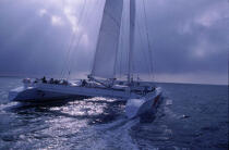 Code One vue arrière du bateau © Philip Plisson / Plisson La Trinité / AA03083 - Photo Galleries - Ocean racing catamaran