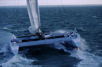 Maxi catamaran Code One © Philip Plisson / Plisson La Trinité / AA03098 - Photo Galleries - Ocean racing catamaran