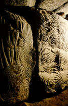 Gavrinis : tumulus de l'interieur. © Philip Plisson / Plisson La Trinité / AA03394 - Nos reportages photos - Mégalithe