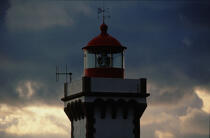 Gros plan du phare des Poulains. © Philip Plisson / Plisson La Trinité / AA03844 - Nos reportages photos - Belle-Ile
