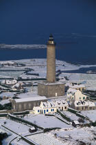Ile de Batz sous la neige. © Philip Plisson / Plisson La Trinité / AA03897 - Photo Galleries - Lighthouse