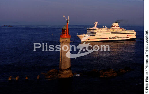 Ferry passant derrière le Grand-Jardin. - © Philip Plisson / Plisson La Trinité / AA03995 - Photo Galleries - Maritime transport
