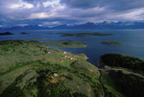 Vue aérienne du canal de Beagle en Patagonie. © Philip Plisson / Plisson La Trinité / AA04546 - Nos reportages photos - Pays étranger