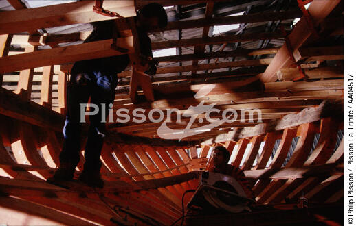 Chantier du Guip. - © Philip Plisson / Plisson La Trinité / AA04517 - Nos reportages photos - Chantier naval