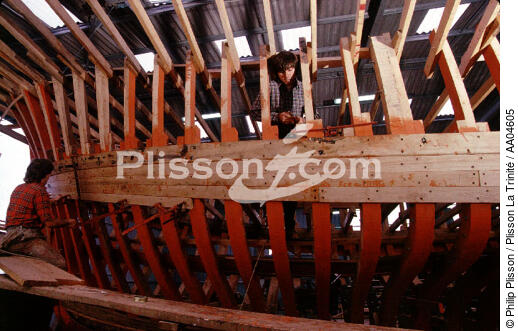 Chantier du Guip. - © Philip Plisson / Plisson La Trinité / AA04605 - Nos reportages photos - Réparation navale