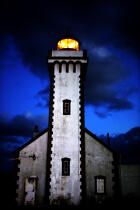 Le phare des Poulains la nuit. © Philip Plisson / Plisson La Trinité / AA04815 - Photo Galleries - Poulains [The]