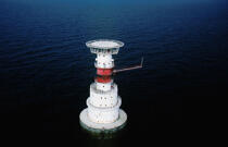 Le phare irlandais de Kish. © Philip Plisson / Plisson La Trinité / AA04994 - Nos reportages photos - Phare [Irl]