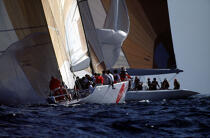 Nippon / Challenge Australia. © Philip Plisson / Plisson La Trinité / AA05134 - Nos reportages photos - San Diego 1992