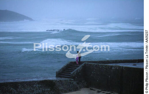 Coup de vent en baie d'Audierne. - © Philip Plisson / Plisson La Trinité / AA05237 - Nos reportages photos - Tempête